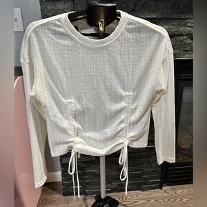 Elegant White Ruched Women's Top